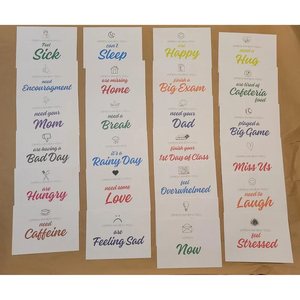 Open When Envelopes, University College Gifts, Leaving Home Gift, College Surviv